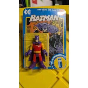 Vintage DC Batman Action Figure with Packaging on card IMAGINEXT Red purple suit
